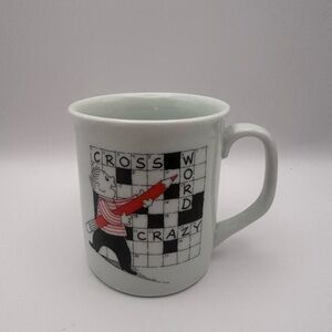 Crossword Crazy Coffee Mug Retro Novelty Puzzle Cup